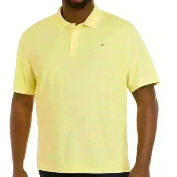 CROWN & Ivy Mens Yellow Performance Pique Short Sleeve‎ Polo Shirt XXL EUC - Picture 1 of 6